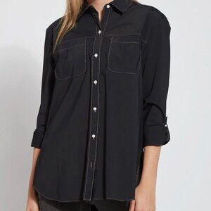 Lyssé Camper Sporty Button Down Black 1X